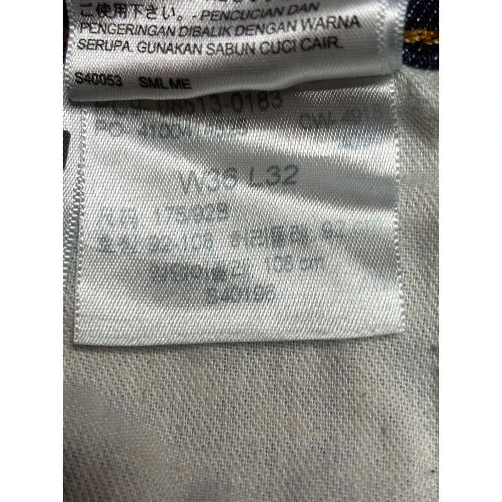 Levi's 513 Slim Straight Jeans Mens 36x32  Blue Dark Wash Stretch Denim
